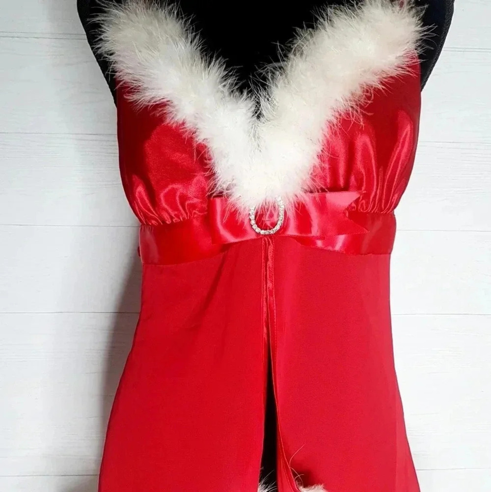 Seductive valentine  Lingerie 2pc Red&White Sz L